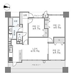 シャルマンフジ鴻池新田グランフォーラム 3LDKの間取図画像