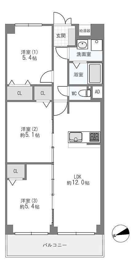 3LDK 間取り