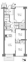 新北野第2コーポ 3LDKの間取図画像