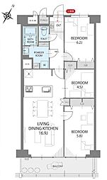 吹田コープ 3LDKの間取図画像