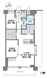 ふぁみーゆ寝屋川セントラルパークA棟 2LDKの間取図画像