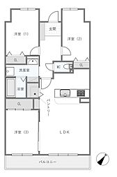 サンディパークス2番館 3LDKの間取図画像