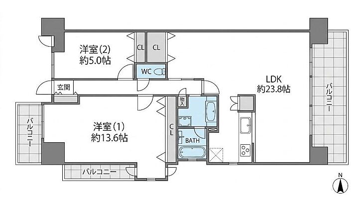 間取り リバティパーク枚方B棟 6階/-