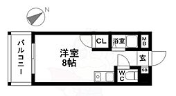 ライベストコート西公園 ワンルームの間取図画像