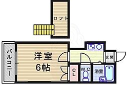 レオパレス曙3 1Kの間取図画像