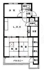 エメラルドマンション東那珂 3LDKの間取図画像