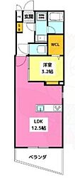 福岡市中央区黒門マンション 1LDKの間取図画像