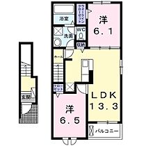 プラーンドルXII 205 ｜ 千葉県印西市鹿黒541-1（賃貸アパート2LDK・2階・59.55㎡） その2