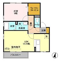 ブルックタウンB 201 ｜ 茨城県筑西市小川（賃貸アパート1LDK・2階・45.45㎡） その2