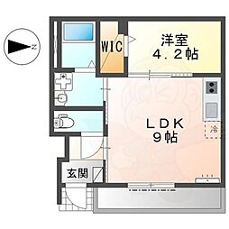 ボヌールQ2 1LDKの間取図画像