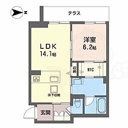 グランクォーレ 1LDKの間取図画像