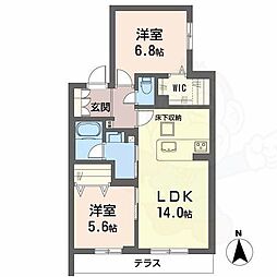シャーメゾンラフォレ 2LDKの間取図画像