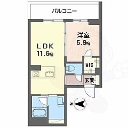 フォレスタ八木 1LDKの間取図画像