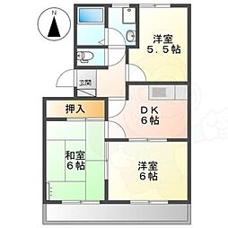 フローラルコート 3DKの間取図画像
