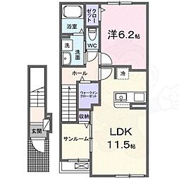 グランジェルメ 1LDKの間取図画像