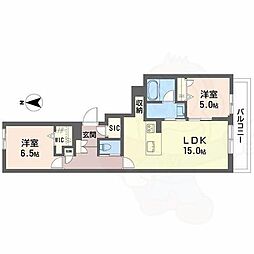 ヴェルジェIII 2LDKの間取図画像