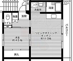 ビレッジハウス大淀2棟 1LDKの間取図画像