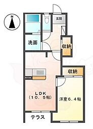 パティオ・リッチモンドE 1LDKの間取図画像