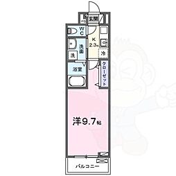 メゾン リアリIII 1Kの間取図画像
