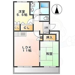 フローラルコート 2LDKの間取図画像