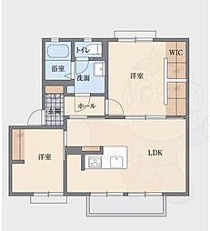 ルミエール千代A 2LDKの間取図画像