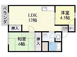 ハイツボナール 2LDKの間取図画像