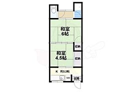 紫光荘 2Kの間取図画像
