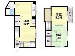 安田マンション 2LDKの間取図画像
