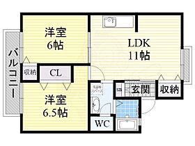 サンモールＰ1  ｜ 奈良県橿原市葛本町（賃貸アパート2LDK・2階・53.00㎡） その2