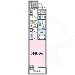 アルバーダ 1階1Kの間取り