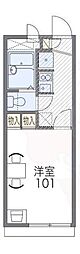 レオパレス黄金色の呑田 1階1Kの間取り