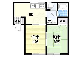 ハイツ武蔵C 2DKの間取図画像