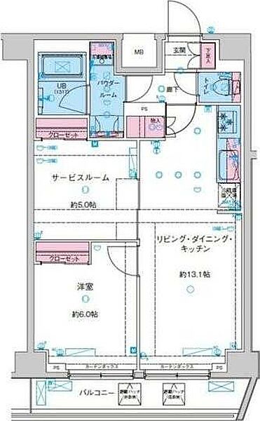 ＧＥＮＯＶＩＡ鐘ヶ淵 801｜東京都墨田区墨田2丁目(賃貸マンション1SLDK・8階・54.28㎡)の写真 その2