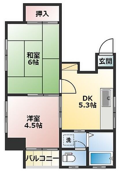 コーポイシイ 302｜東京都墨田区東駒形4丁目(賃貸マンション2DK・2階・36.53㎡)の写真 その2