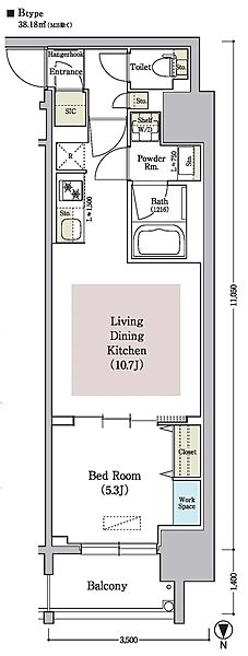 アーバネックス南新町 802｜大阪府大阪市中央区南新町2丁目(賃貸マンション1LDK・8階・38.18㎡)の写真 その2