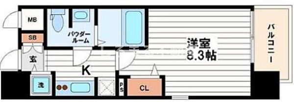 スワンズシティ心斎橋アネーロ 406｜大阪府大阪市中央区島之内1丁目(賃貸マンション1K・4階・25.80㎡)の写真 その2