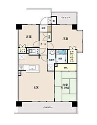 ペルル谷津駅前 3LDKの間取図画像
