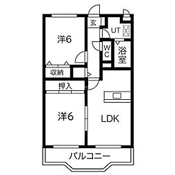 コンシェール 2LDKの間取図画像