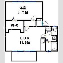 コンフォート社B棟 1LDKの間取図画像