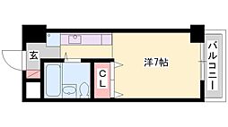 メゾン春3番館 ワンルームの間取図画像