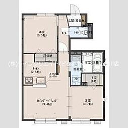 ガーネット2 2LDKの間取図画像