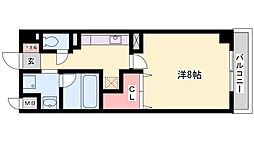 クレストコート加古川 1Kの間取図画像