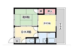 セトルハイツ5号 2DKの間取図画像