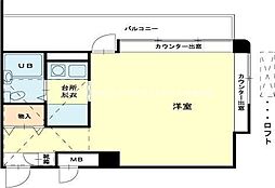 宝殿ヤングパレス ワンルームの間取図画像