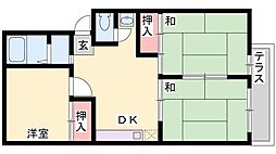 サンハイツ別府 3DKの間取図画像