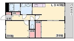 エステートBEFU 2LDKの間取図画像