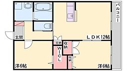 ヴァンブラン 2LDKの間取図画像