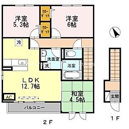 シャン・ド・フルール 3LDKの間取図画像