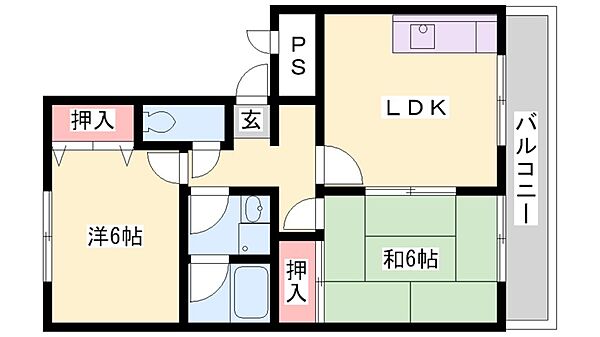 アーバンYH・A棟 ｜兵庫県加古川市尾上町長田(賃貸マンション2LDK・3階・50.00㎡)の写真 その2