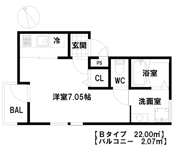 フィオーレ加古川 ｜兵庫県加古川市加古川町寺家町(賃貸アパート1R・3階・22.00㎡)の写真 その2